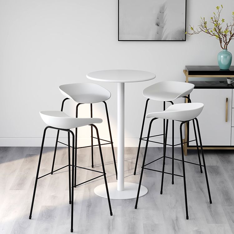 Contemporary Bar-stool Plastic Counter Bar Stool with Metal Legs for Kitchen