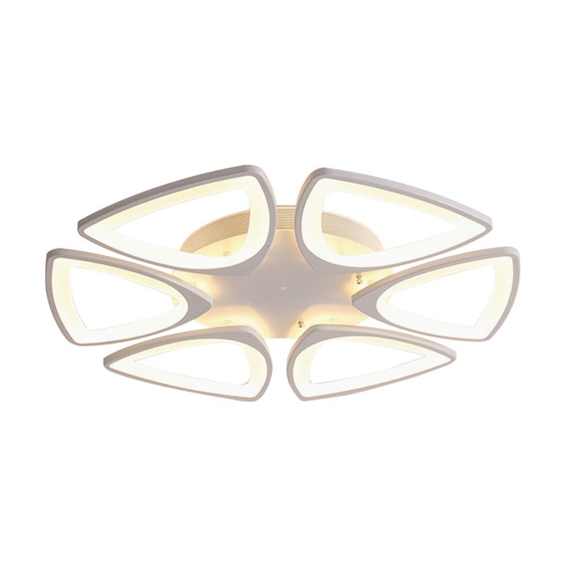 Acrylic Triangle LED 5/6/12-Head Flush Ceiling Light Simplicity 19.5"/29.5"/33.5" Wide Flush Mount in Warm/White/Natural Light