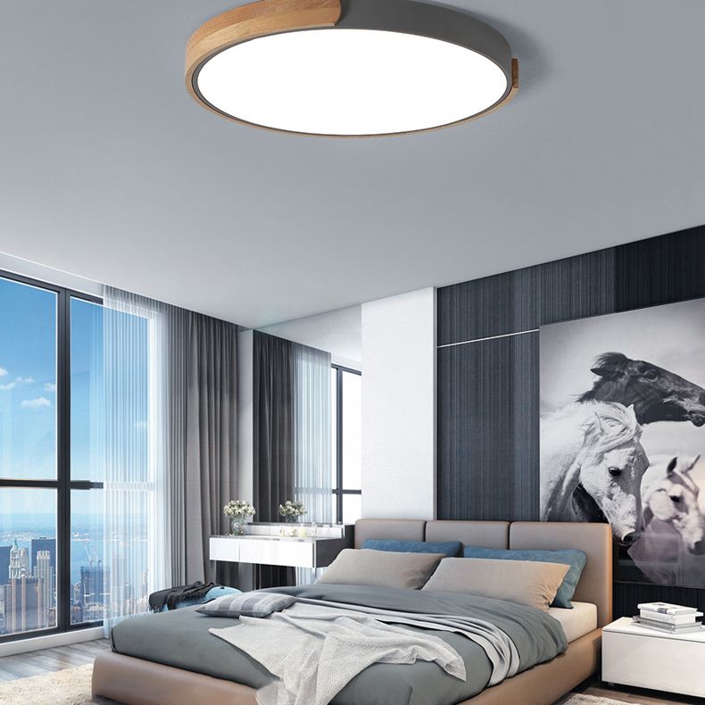 Modern Style 1-Light Flush Mount Light Fixtures Cylinder Metal Flush Ceiling Led Light Fixture