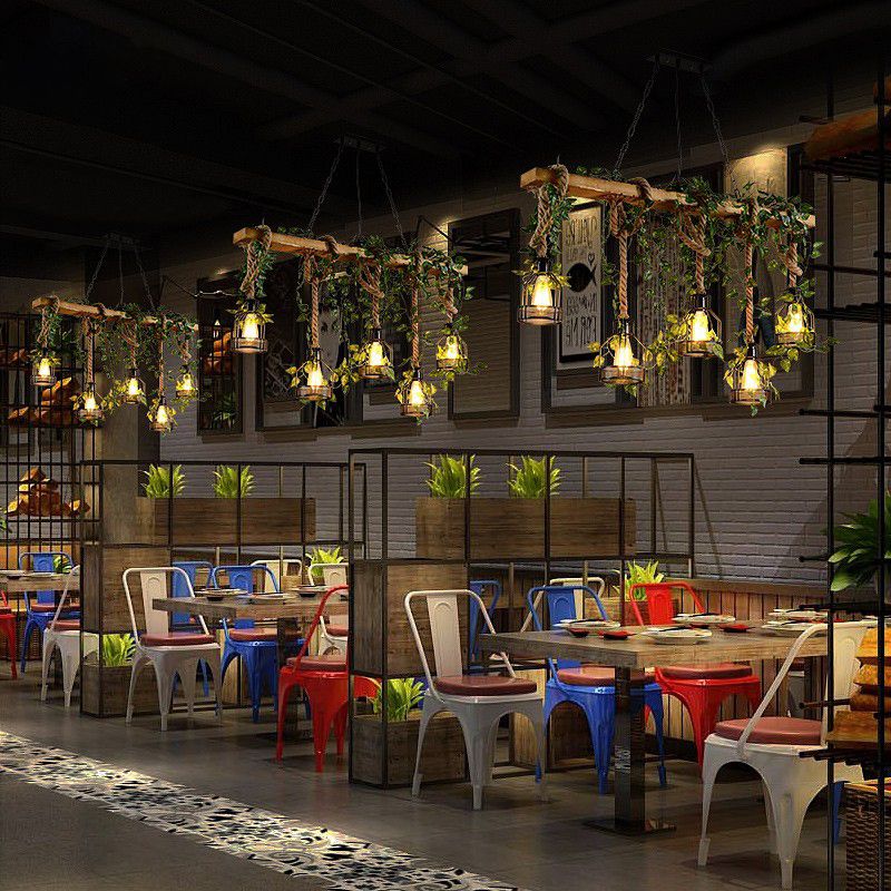 Industrial Island Light Metallic Pendant Lighting Fixture for Dining Room