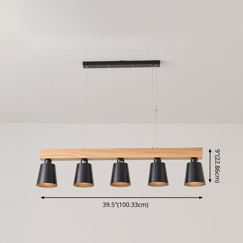 Apparecchi di illuminazione per isola moderna del soffitto lineare in legno per sala da pranzo