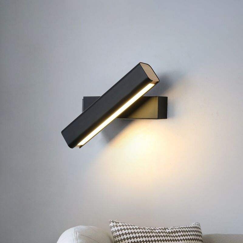 Modern Wood Wall Sconce Linear Shape Wall Light with Acrylic Shade for Bedroom