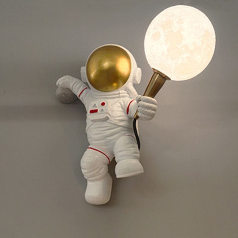 Astronaut Modelado de luces de matriz esféricas Resina creativa 1 luz sonces