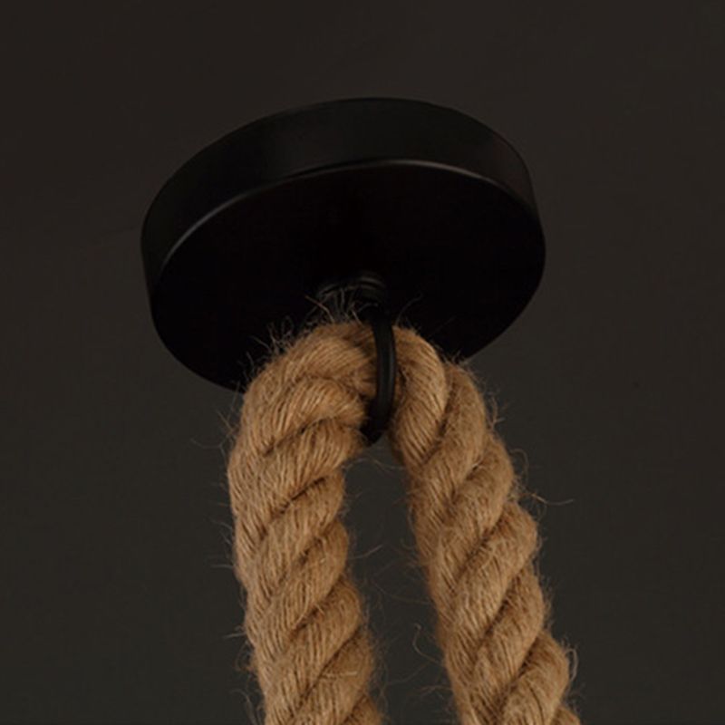 Rope Beige Pendant Lighting Fixture No Bulb Industrial Style Pendant Light Kit for Restaurant
