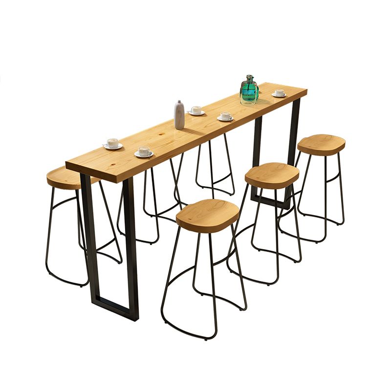 Industrial Style Bar Table 42-inch Height Original Wood Metal Base Bistro Table