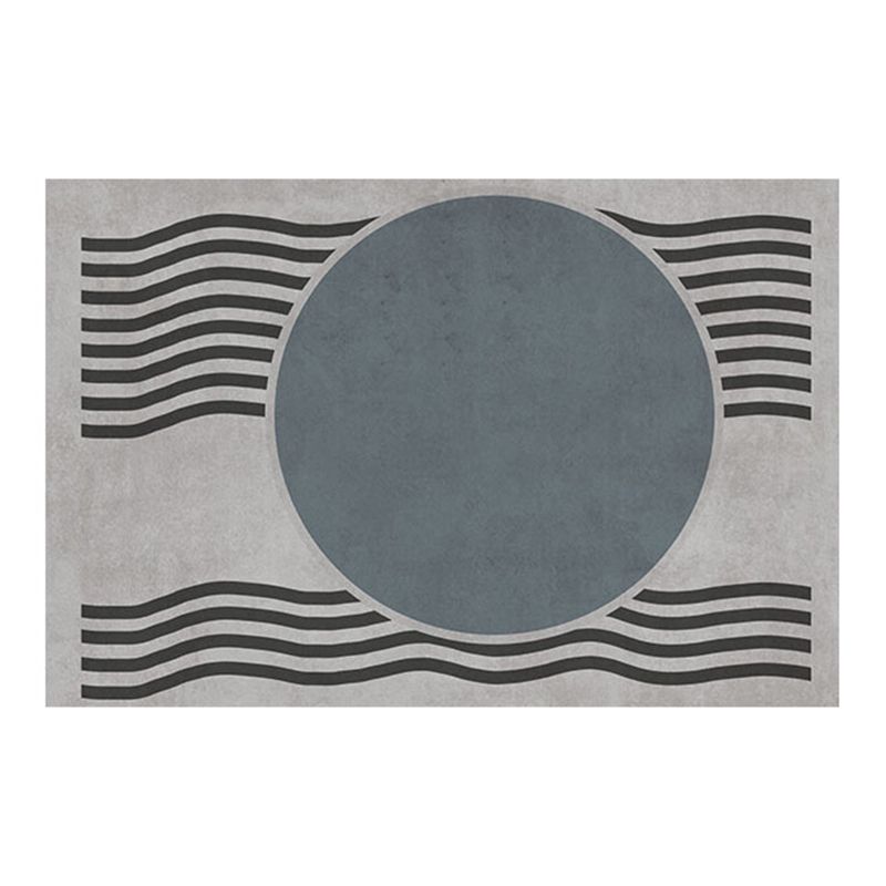 Dark Gray Modern Rug Polyester Graphic Rug Stain Resistant Rug for Home Decor