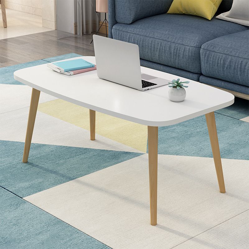 Modern 16.5"Tall 4 Legs Rectangular Wooden Table Top Coffee Table