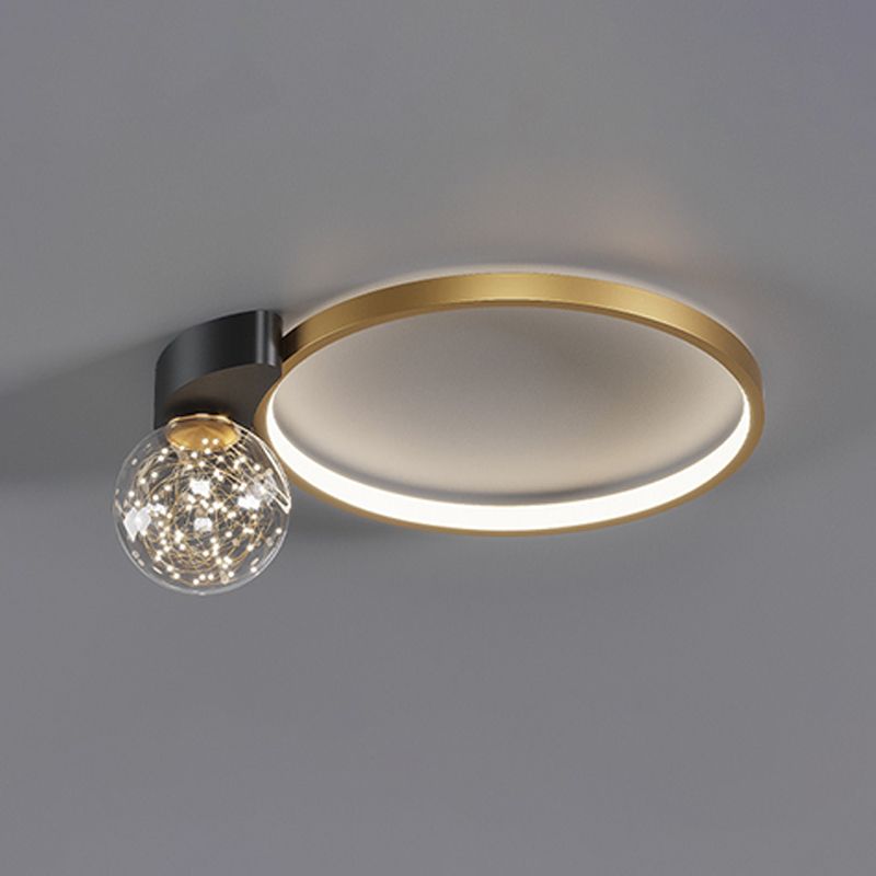 Einfachheit LED-Unterputzleuchte Moderne Deckenleuchte mit klarem Glasschirm für Schlafzimmer