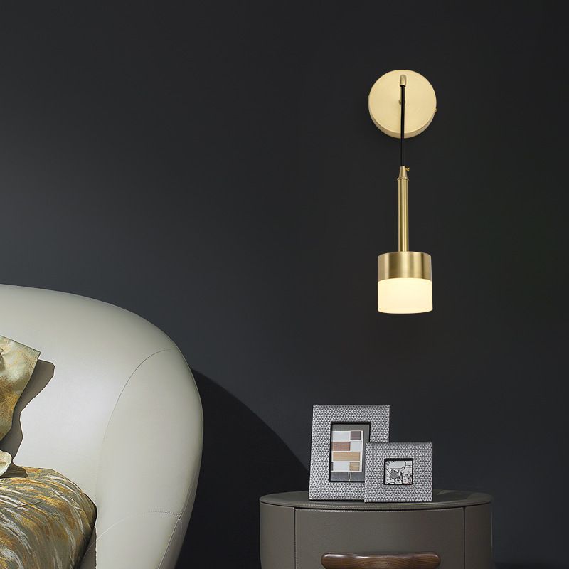 Modern Style Cylinder Wall Light Sconce Metal 1 Light Wall Lighting