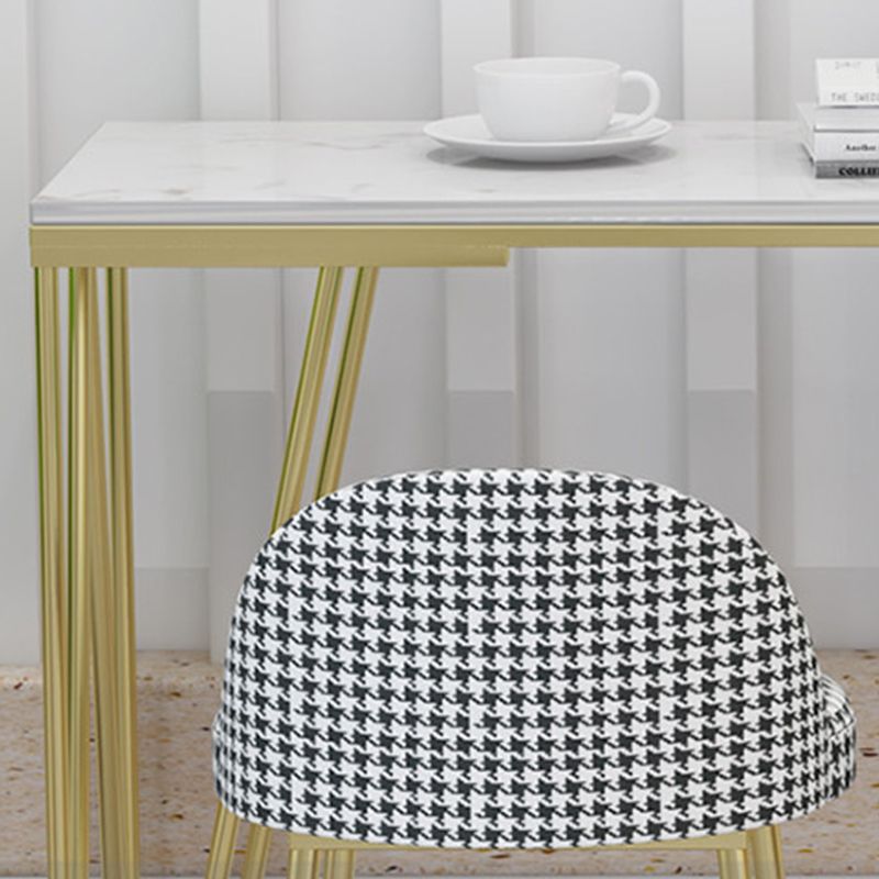 Rectangle Pub Table Glam Faux Marble Top Bar Table for Cafe and Breakroom