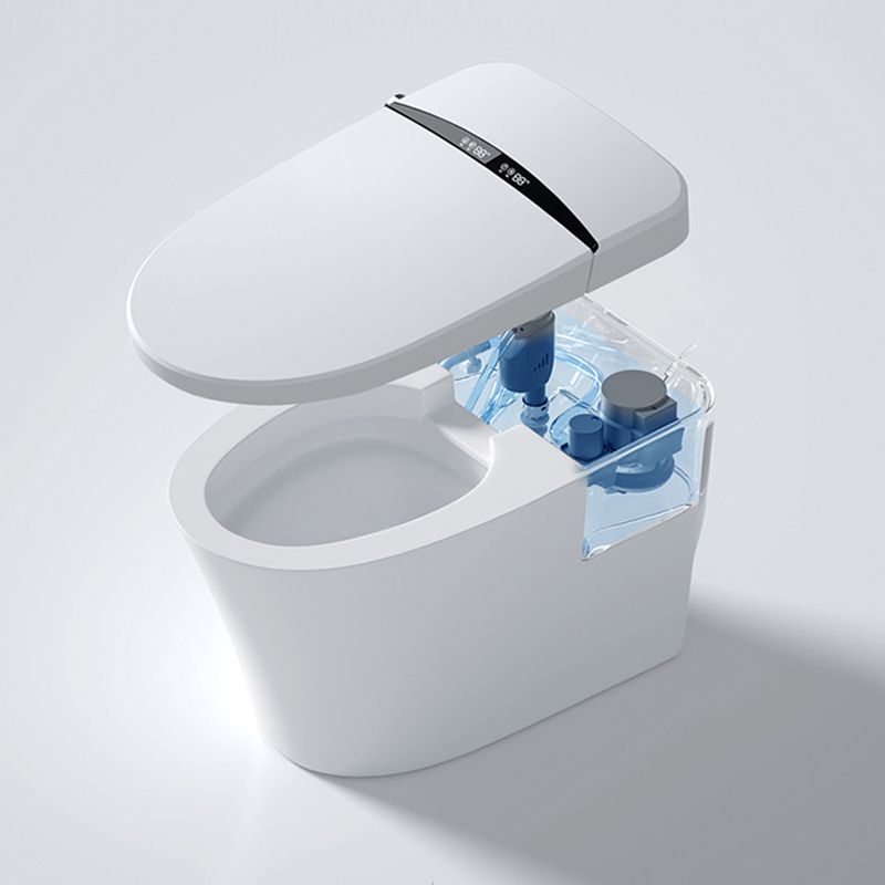 Elongated Toilet Seat Bidet White One-Piece Smart Toilet Bidet with Unlimited Warm Water