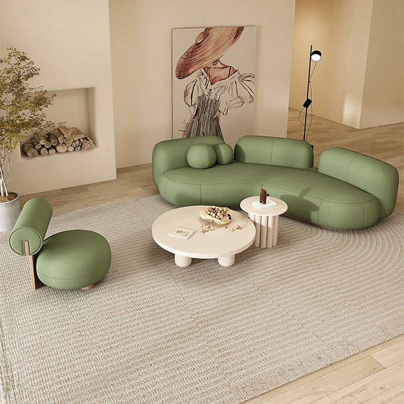 31.49" Wide Wool Curved Sofa Armless Sofa for Living Room, Apartment