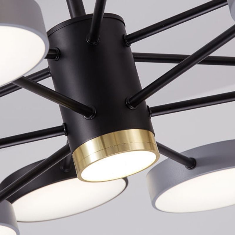 Metal Circles Pendant Lighting Fixture Minimalist Style LED Chandelier Lighting