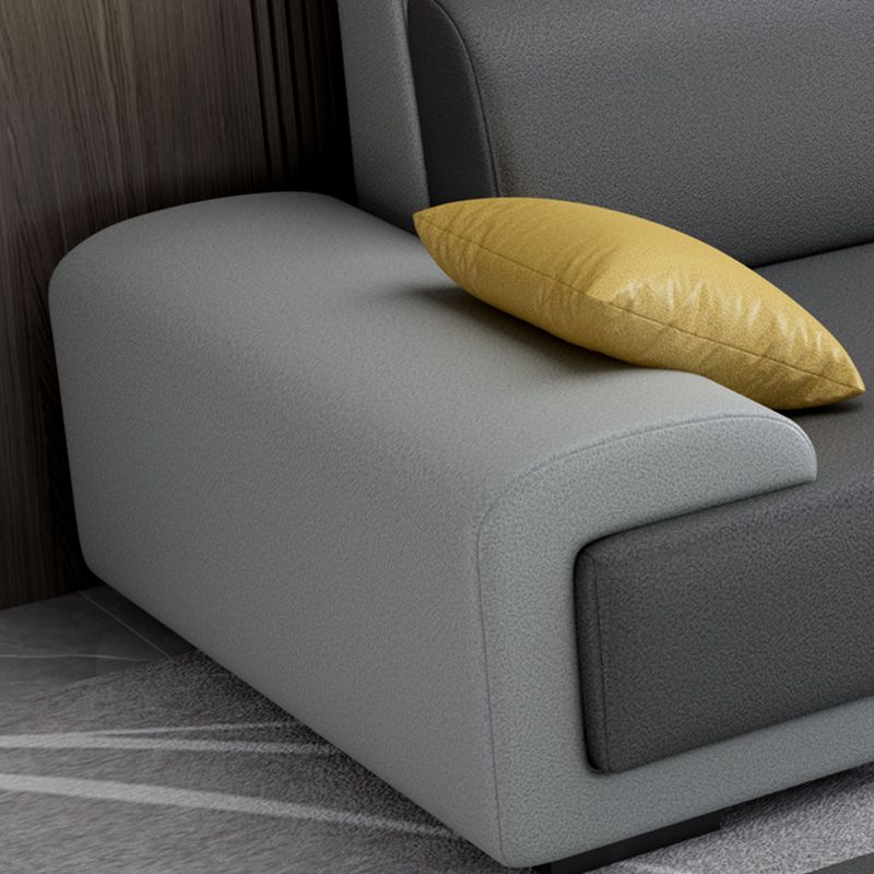 Faux Leather Pillow Top Arm Sectionals with Wear-Resistant for Living Room