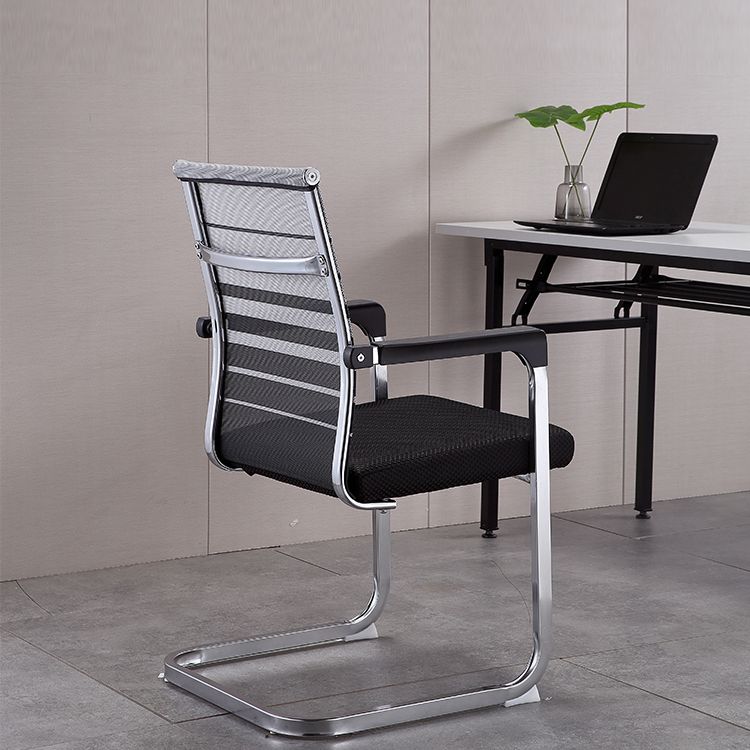 Modern Style Task Chair No Wheels Office Chair with Fixed Arms