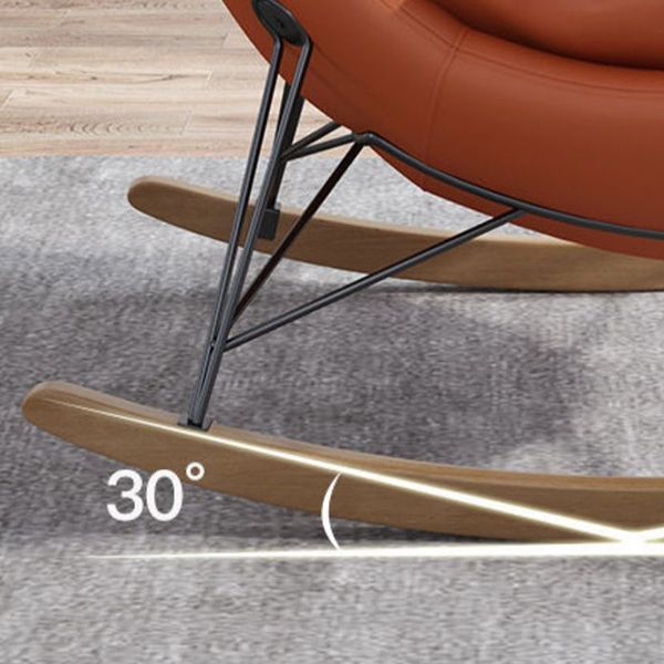 Contemporary Rocking Chair Faux Leather Waterproof Glider Chair with Removable Cushions