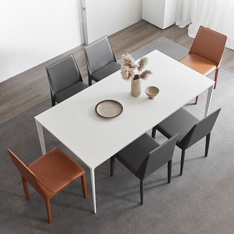 Stone Top Dining Table Rectangle Contemporary Dining Table with 4 Legs