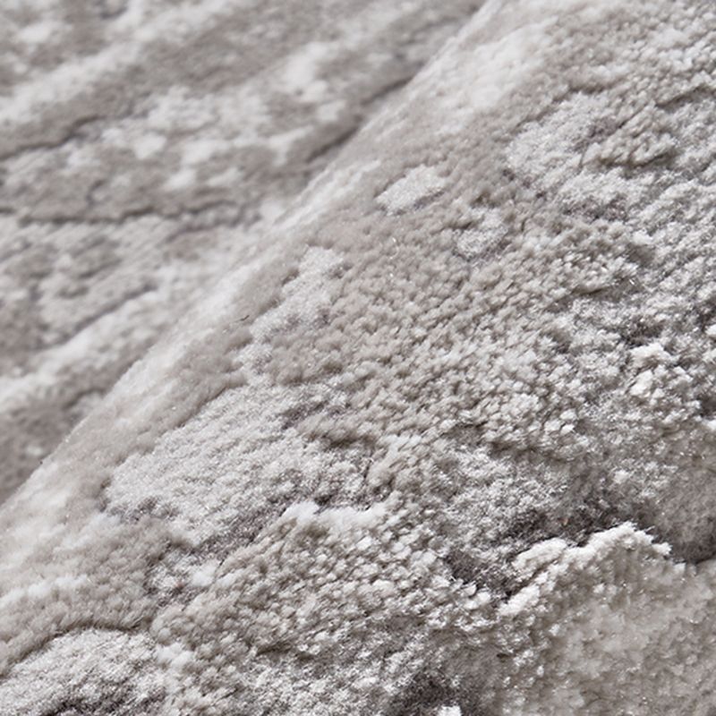 Stylish Grey Modern Area Rug Polyester Rug Easy Care Washable Carpet for Home Decor