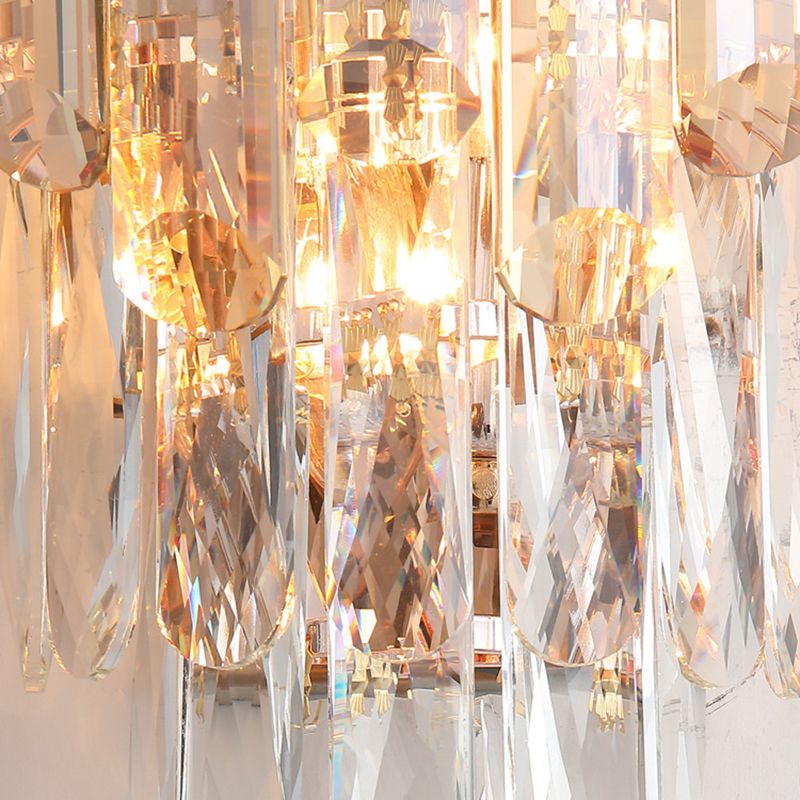 Pronzo della parete geometrica cristallina in moderna luce da parete a 2 luci in stile di lusso per spazi interni