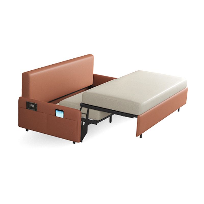 38.58" W Contemporary Faux Leather Armless Sofa Bed for Living Room