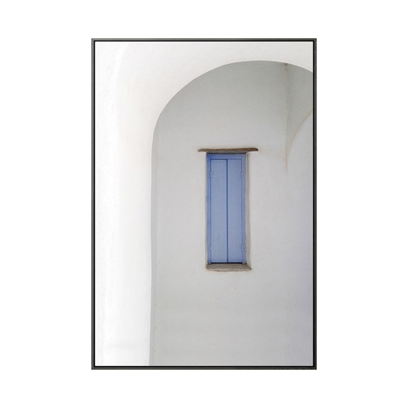 Contemporary Window Wall Art Print Pastel Color Textured Painting for Living Room