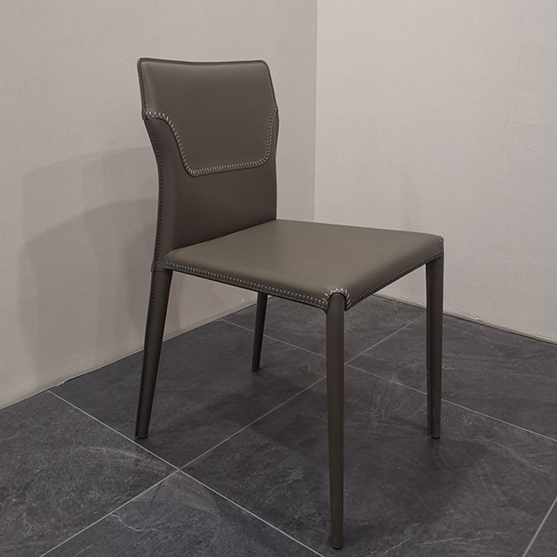 Contemporary Upholstered Dining Chair Faux Leather Kitchen Dining Armless Chair