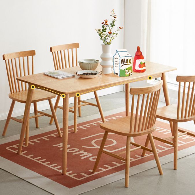Solid Wood Industrial Dining Table Rectangle Standard Dining Table for Kitchen