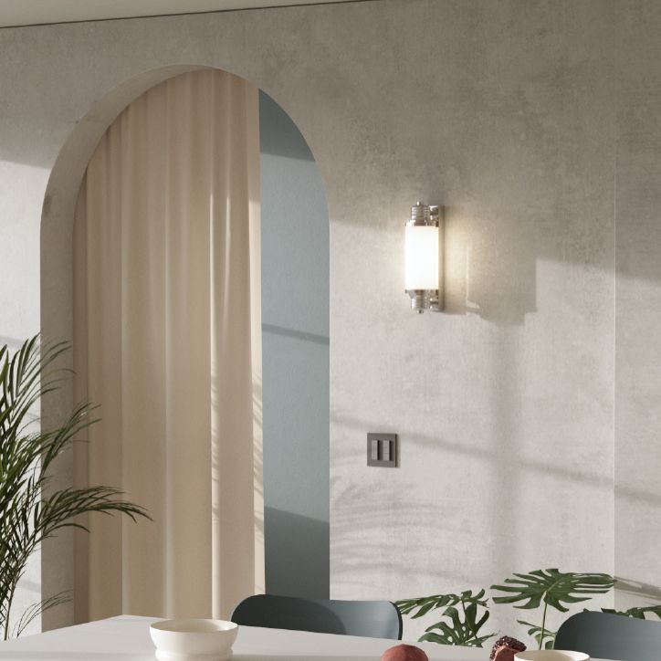 Cilindrische spoelmontage Wand SCONCE Moderne zilveren wand SCONCE Lichten met glazen schaduw