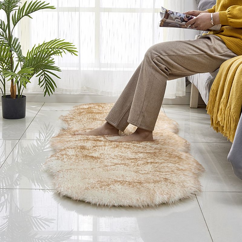 Contemporary Solid Color Rug Multi Colored Cotton Blend Area Carpet Anti-Slip Backing Stain-Resistant Indoor Rug for Room