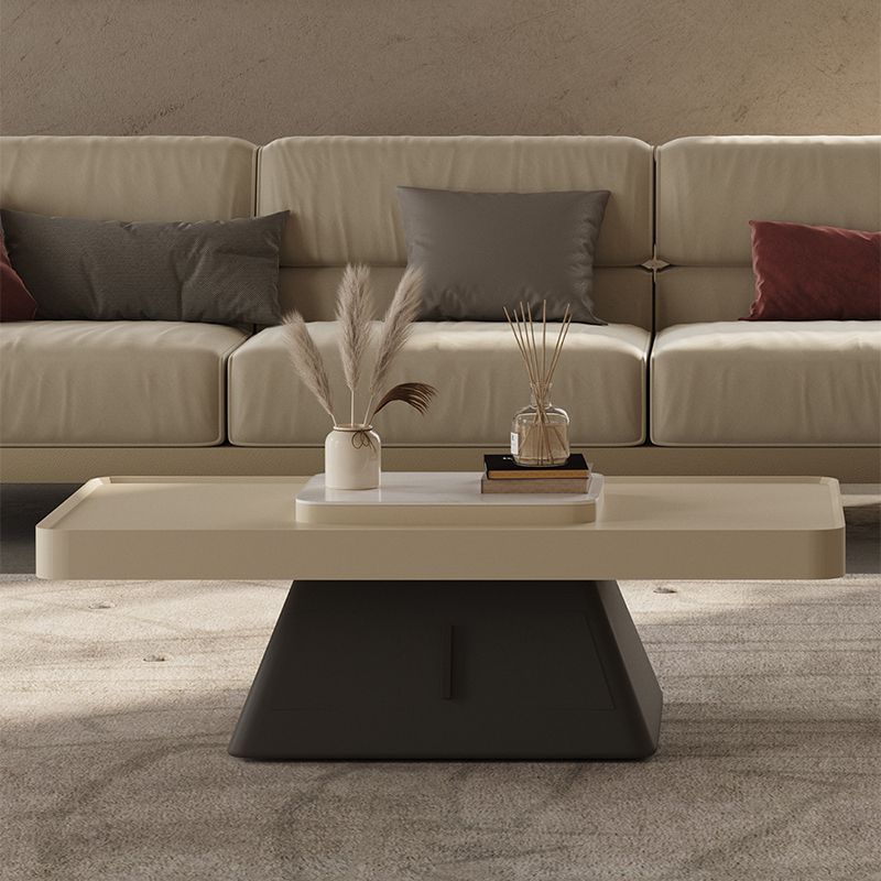 27" Wide Glam Cocktail Table Pedestal Rectangle Coffee Table