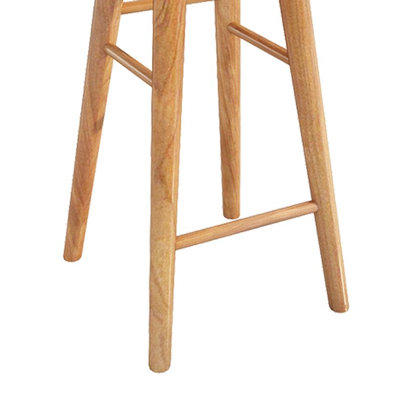 Contemporary Solid Wood Counter Stool Saddle Seat Backless Bar Stool