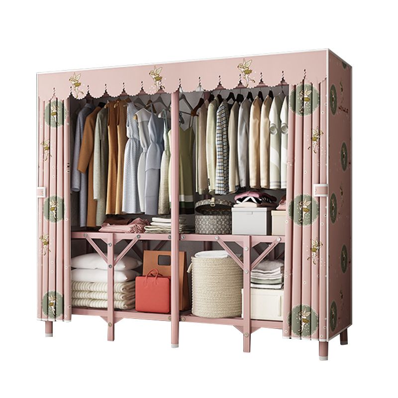 Steel Frame Folding Wardrobe Armoire Modern Style Wardrobe Cabinet for Home