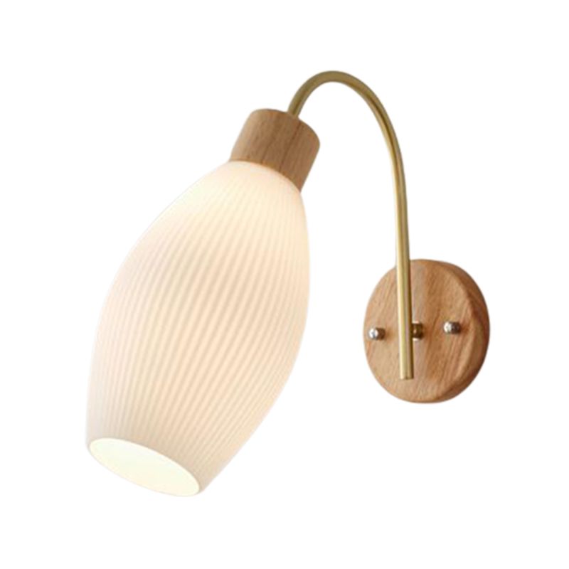 Wood Wall Light Fixture Modern Style Wall Lamp for Living Room