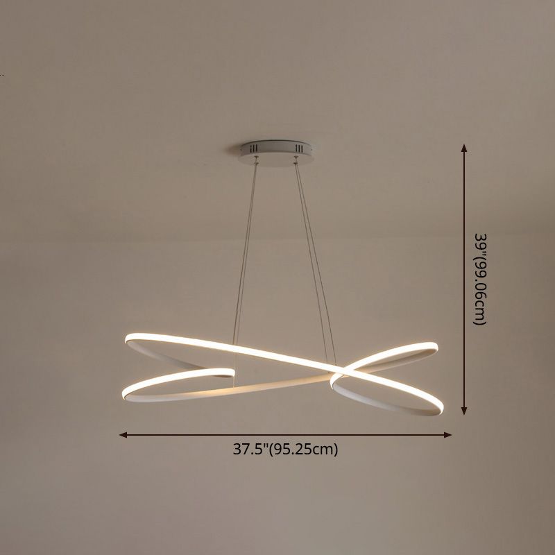 Simplicity Line LED Chandelier Light Aluminum Modern Style Bedroom Hanging Light