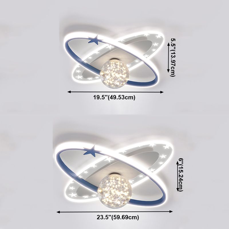 Plafonnier LED en forme de boule en fer moderne, 3 lumières, montage encastré pour chambre à coucher