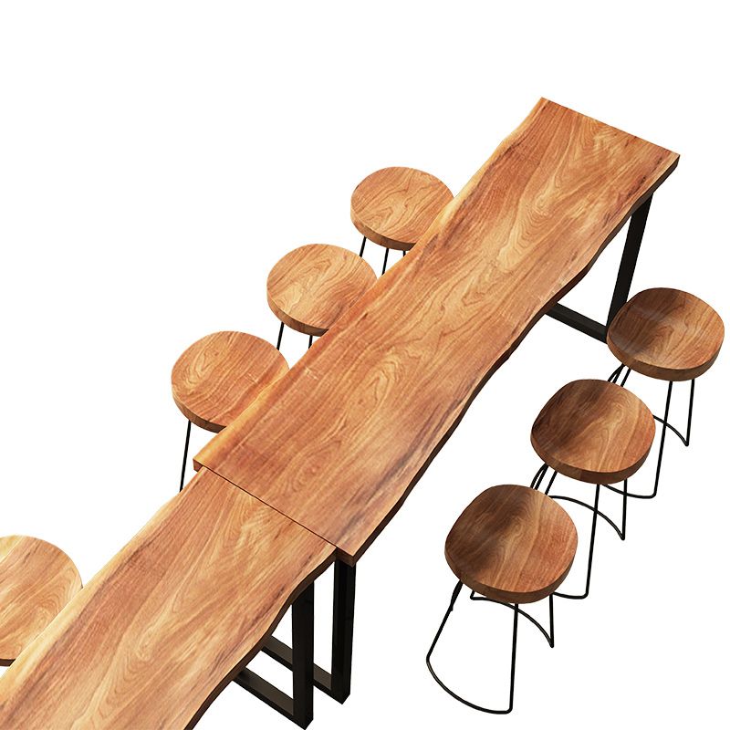 Industrial Style Rectangle Bar Table Pine Solid Wood Bar Dining Table