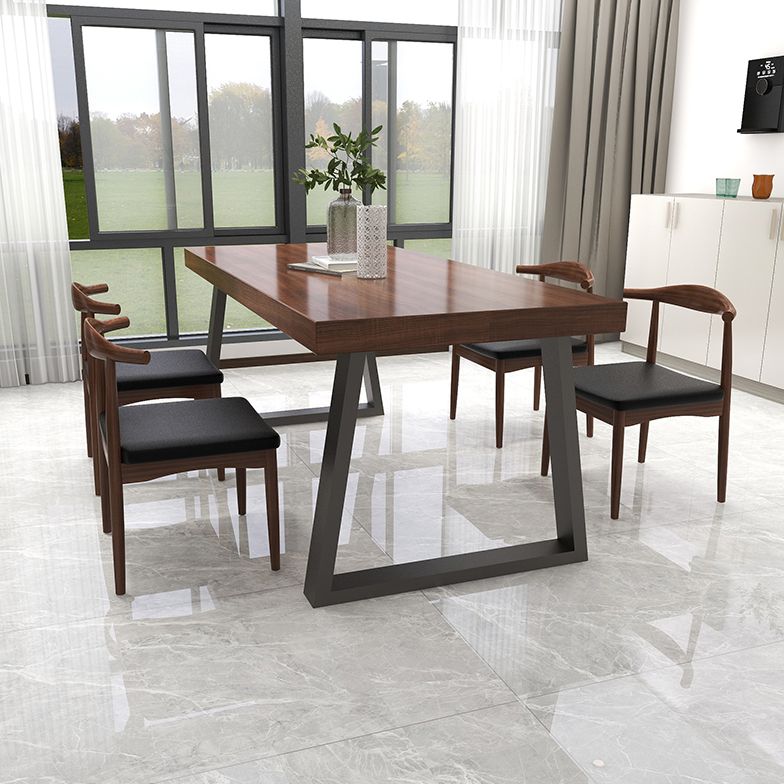 Industrial Solid Wood Top Dining Room Set with Rectangle Shape Dining Set for restaurant