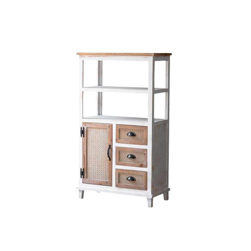 Distressed Wood 1 - Door Accent Cabinet Industrial Shelves Included Cabinet with Drawers