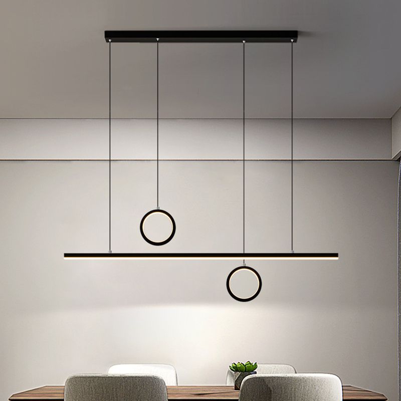 Metall linear mehrfach hängende leichte LED -minimale Kronleuchterlampe in Schwarz/Gold, warm/weißes Licht