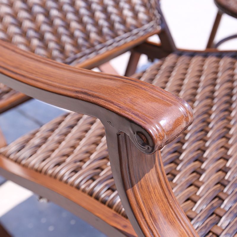 Wicker Modern Rocking Accent Chair Ergonomic Spindle Rocker Chair for Outdoor