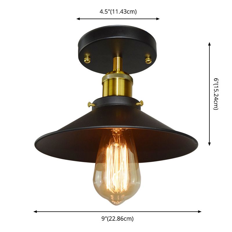 Classical Decorative Flush Mount Ceiling Light American Country Retro Nostalgic Personality Creative Single-head Little Black Dress Lighting