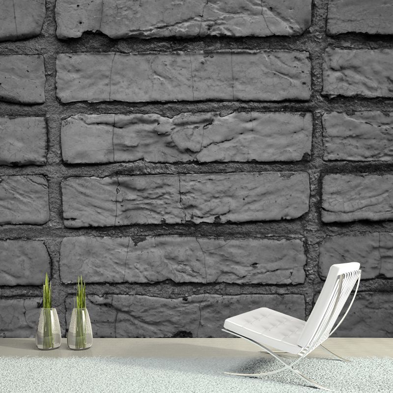 Dark Brick Background Removable Wall Mural for Sitting Room, Moisture Resistant