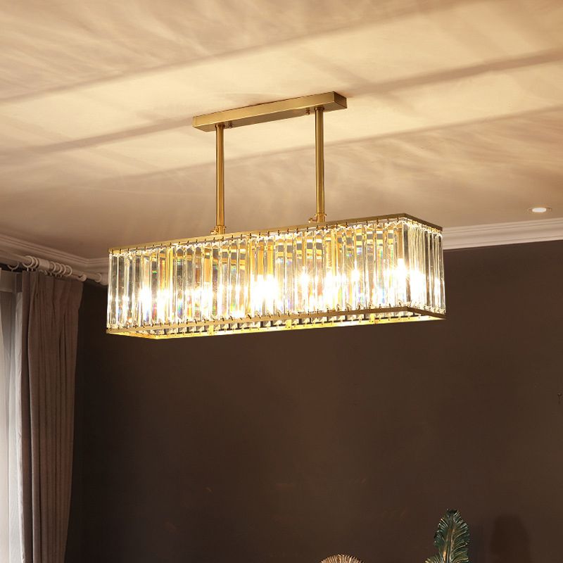 Modern Style Square Shape Island Pendants Crystal Pendant Lights for Living Room