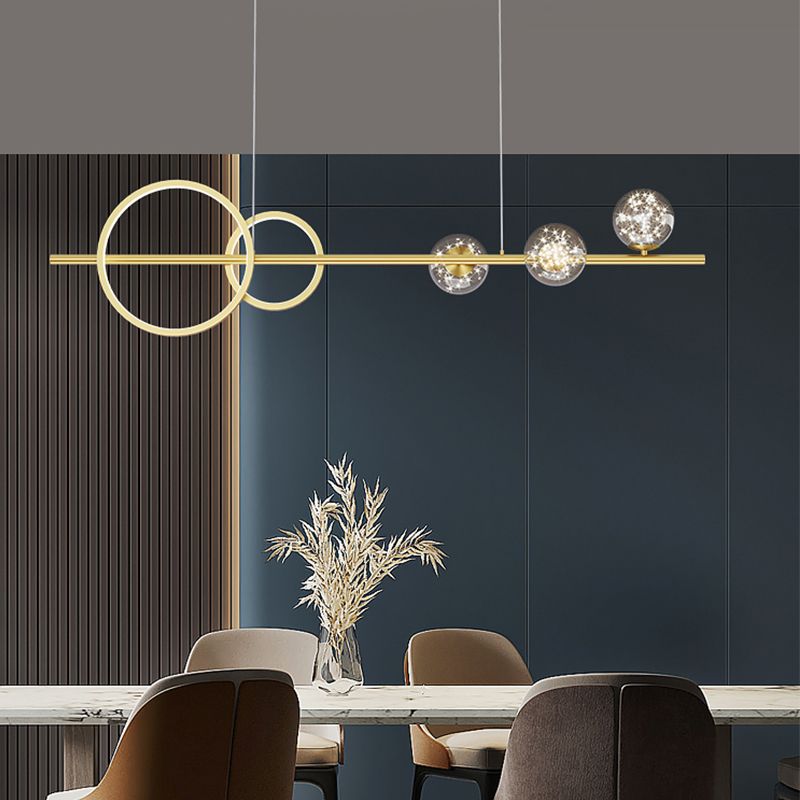 Moderne Metallanhänger Beleuchtung kugelförmiger Glas Anhängerleuchten