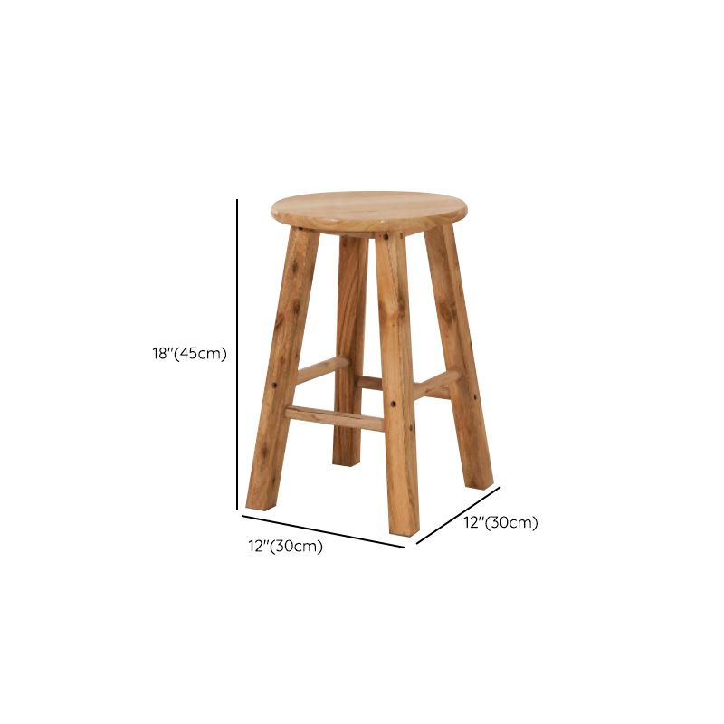 Backless Bar Stool Industrial Style Wooden Counter Height Stools