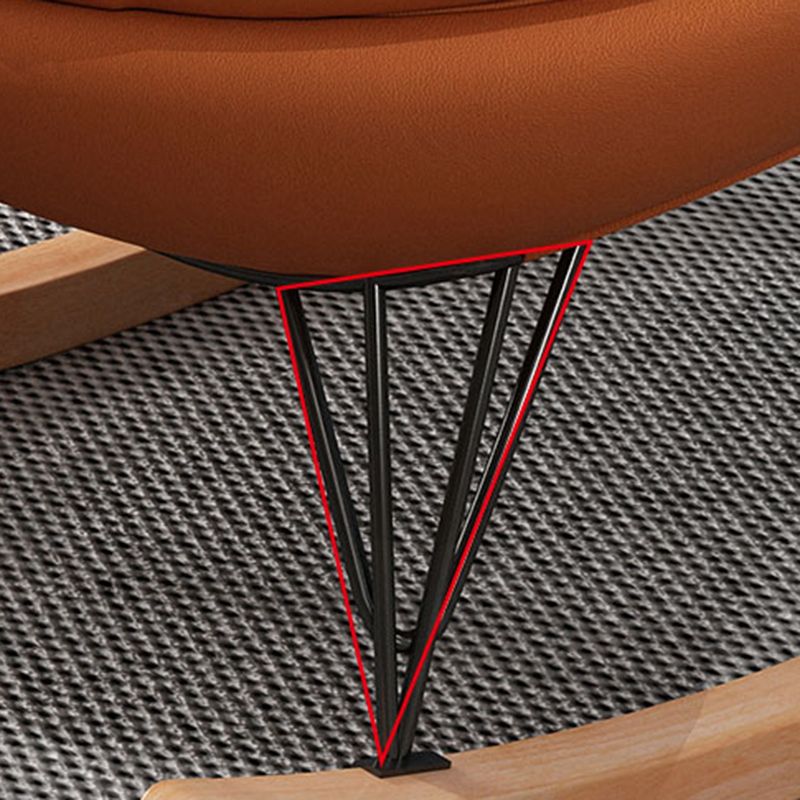 Modern Glider Chair Solid Color Faux Leather Rocking Chair with Cushions