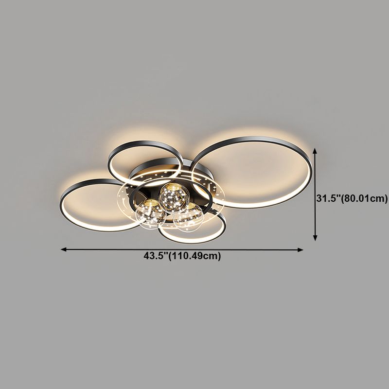 Ball Shape LED Ceiling Lamp Modern Iron 7 Lights Flush Mount for Bedroom Living Room