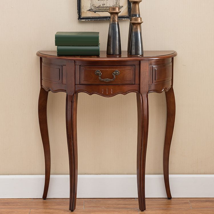 Victorian Wood Console Table Brown Console Sofa Table for Hall