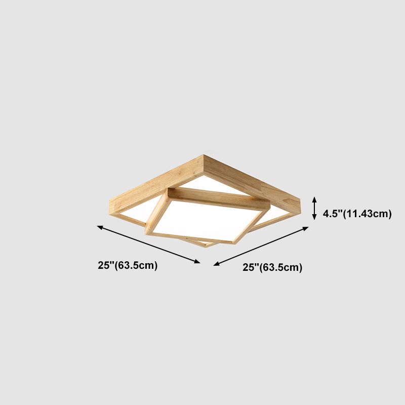 Modern Multi-head Ceiling Mount Light Fixtures Wooden Flush Mounted Ceiling Light