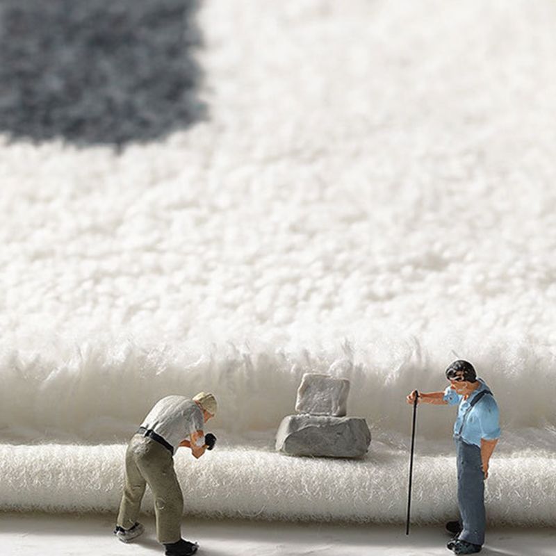 Modern Round Carpet Leisure Striped Pattern Area Rug Polyester Stain Resistant Carpet